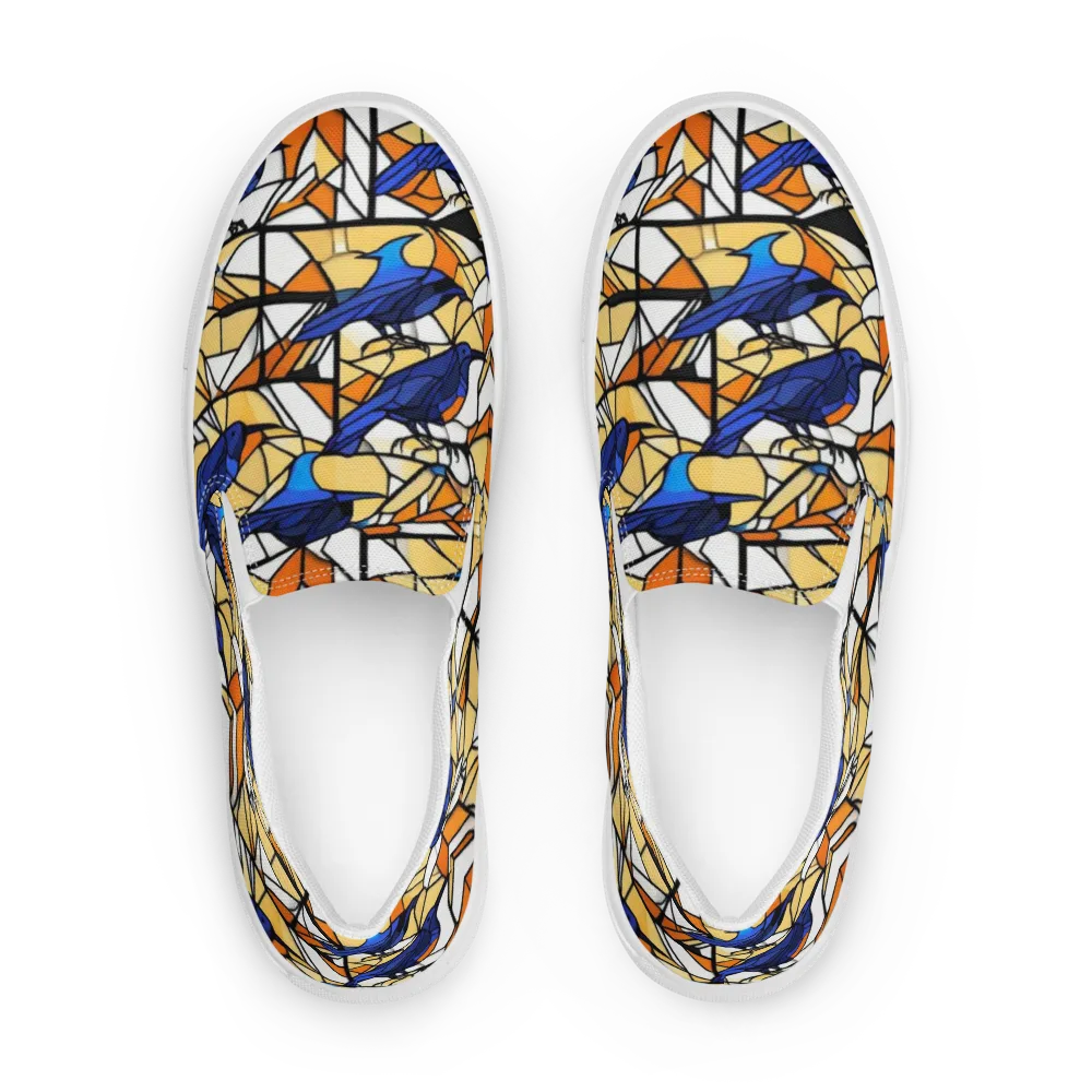 Stained Sky on Men's Slip-On Canvas Shoes — Front