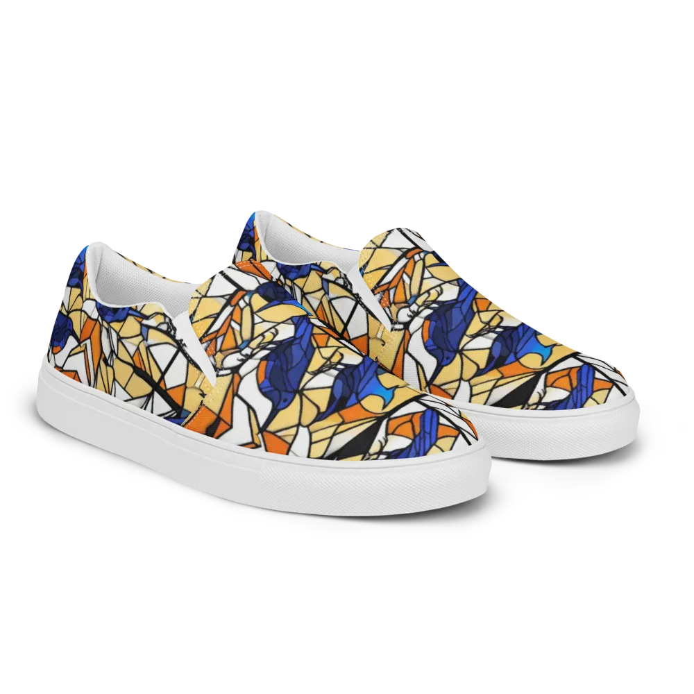 Stained Sky on Men's Slip-On Canvas Shoes — Right Front