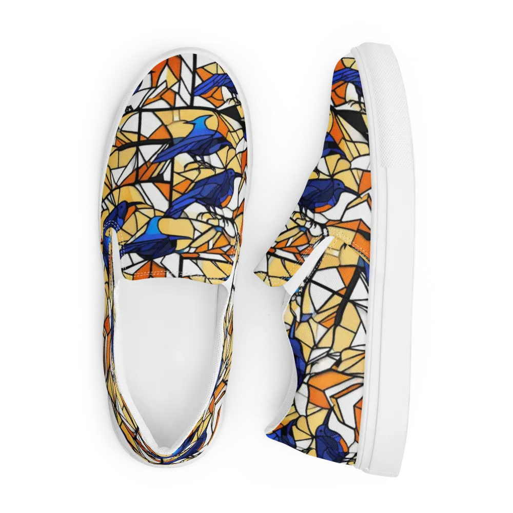 Stained Sky on Men's Slip-On Canvas Shoes — Front