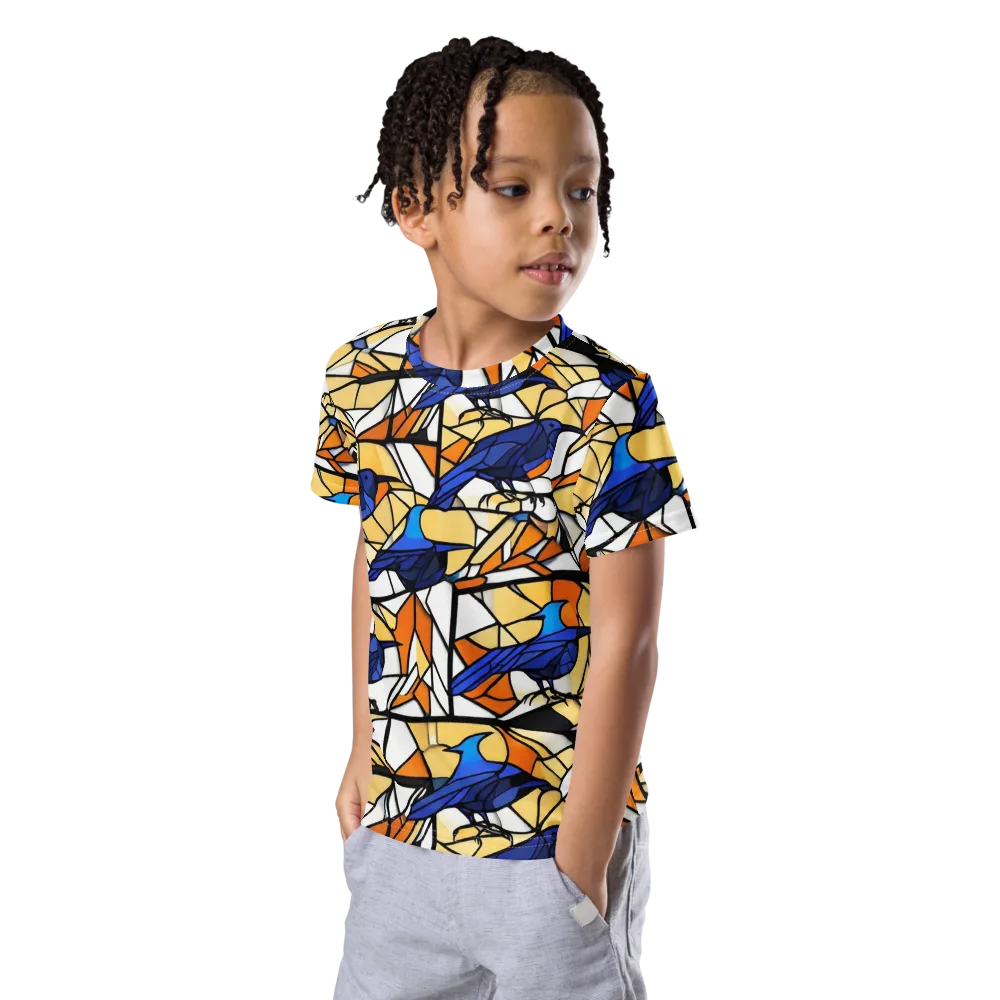 Stained Sky on Kids Crew Neck T-Shirt — Left Front
