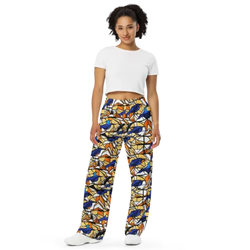 Stained Sky on a Wide-Leg Pants