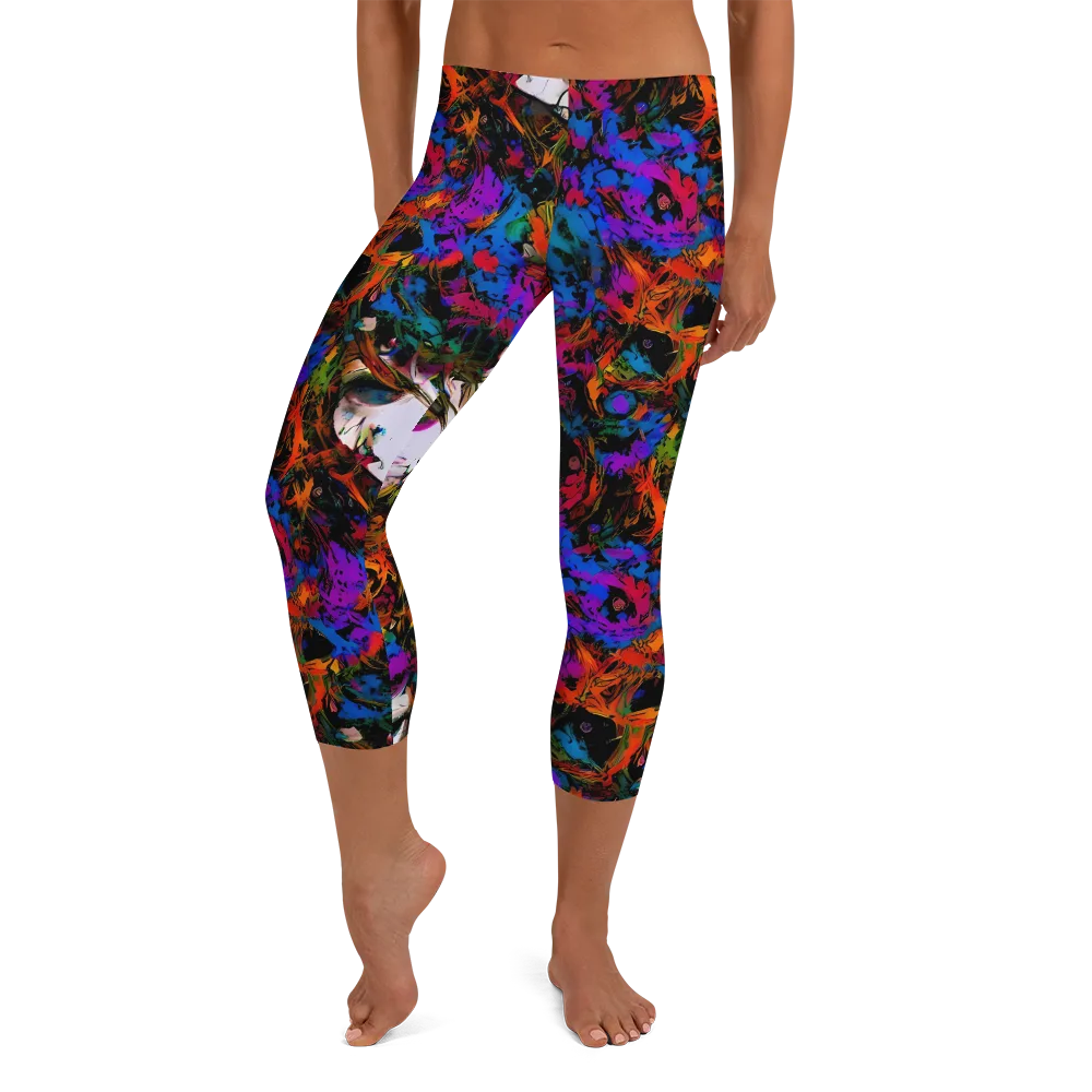 Sultry Smoke on Capri Leggings — Front
