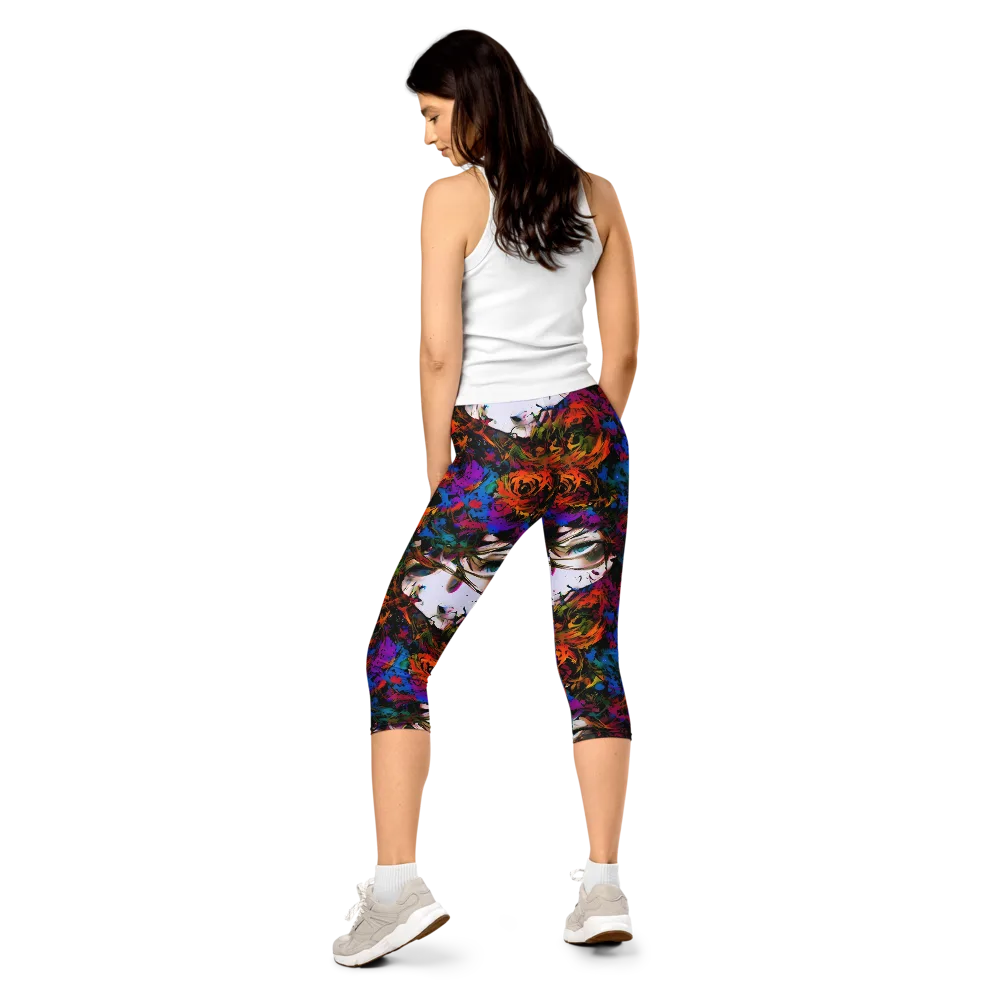 Sultry Smoke on Capri Leggings — Back