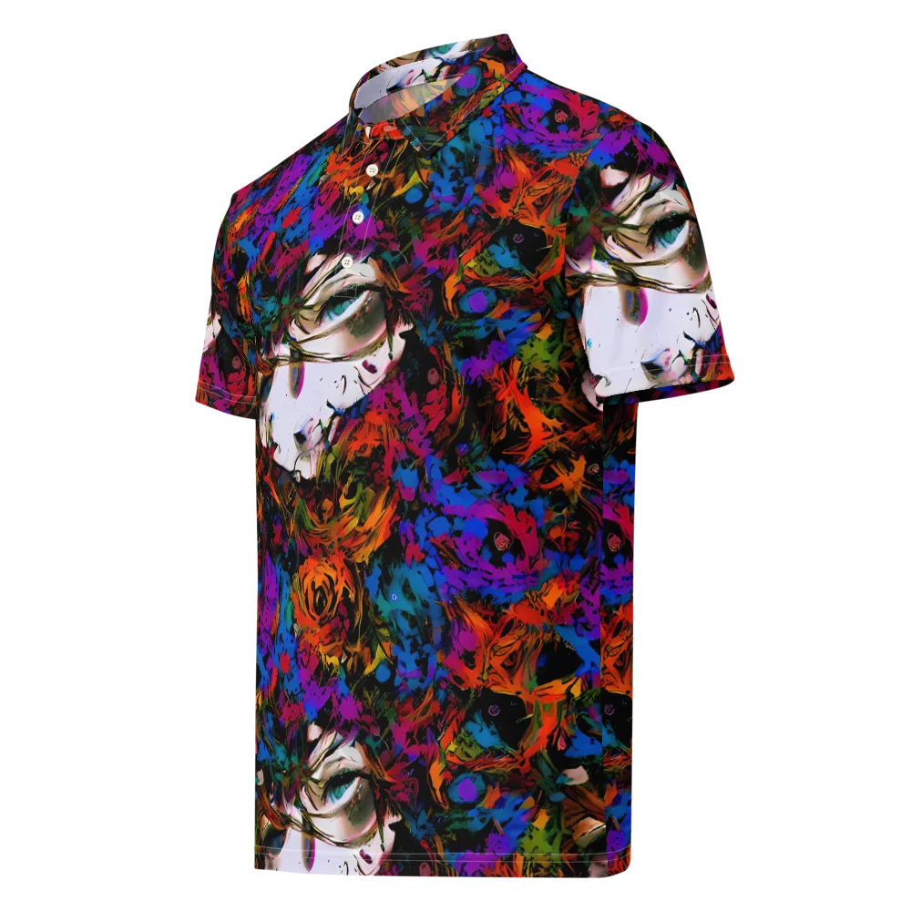 Sultry Smoke on Men's Slim Fit Polo Shirt — Left Front