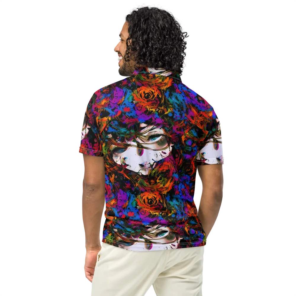 Sultry Smoke on Men's Slim Fit Polo Shirt — Back
