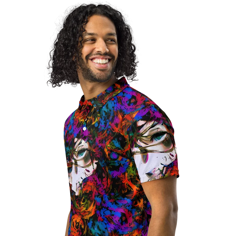 Sultry Smoke on Men's Slim Fit Polo Shirt — Left Front