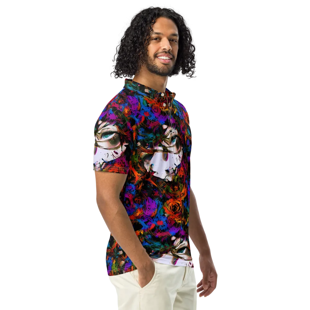 Sultry Smoke on Men's Slim Fit Polo Shirt — Right Front