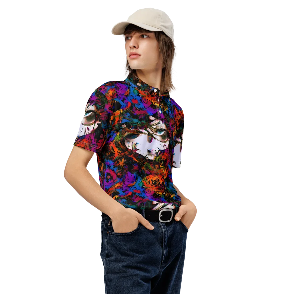 Sultry Smoke on Men's Slim Fit Polo Shirt — Right Front
