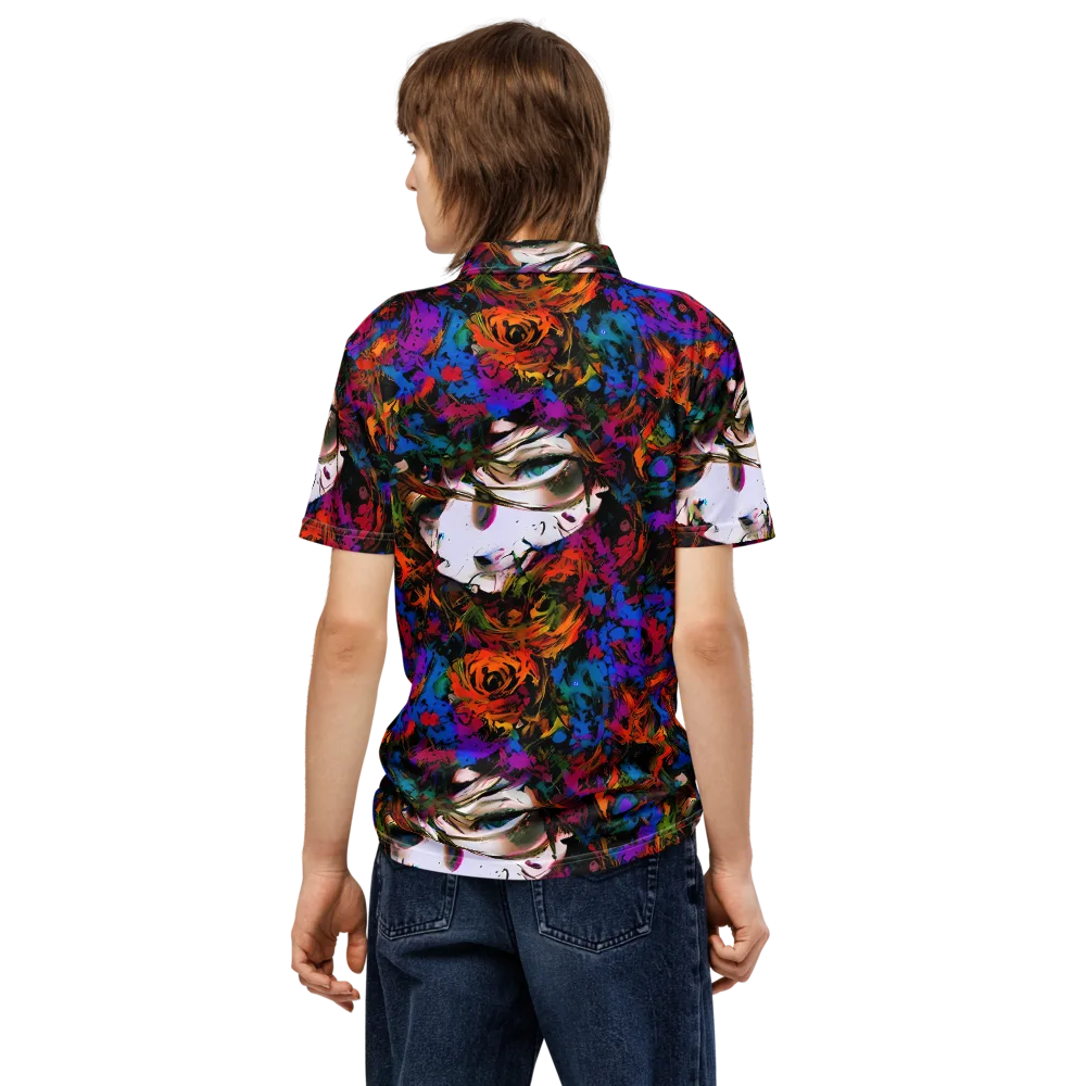 Sultry Smoke on Men's Slim Fit Polo Shirt — Back