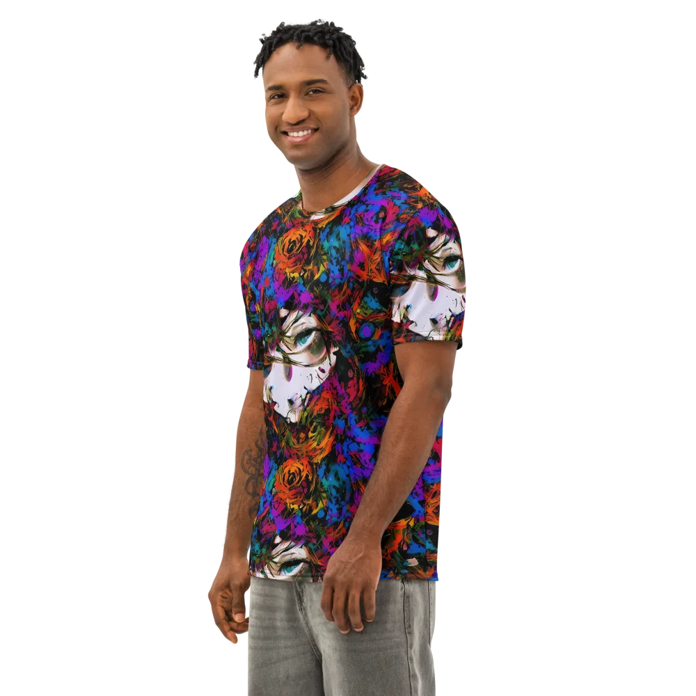 Sultry Smoke on Men's Cotton Crew Neck T-Shirt — Left Front
