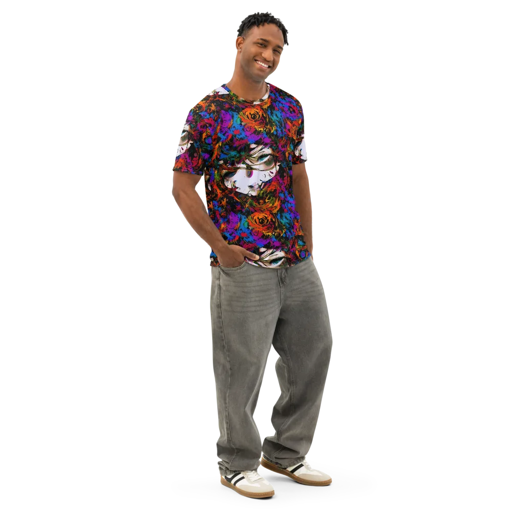 Sultry Smoke on Men's Cotton Crew Neck T-Shirt — Right Front