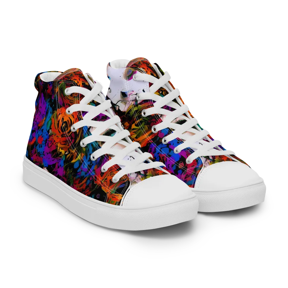 Sultry Smoke on Men's High Top Canvas Shoes — Right Front
