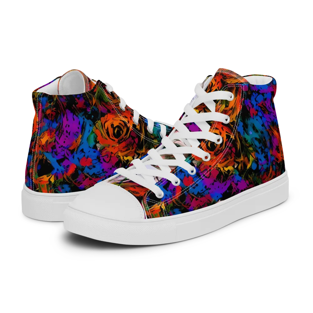 Sultry Smoke on Men's High Top Canvas Shoes — Left