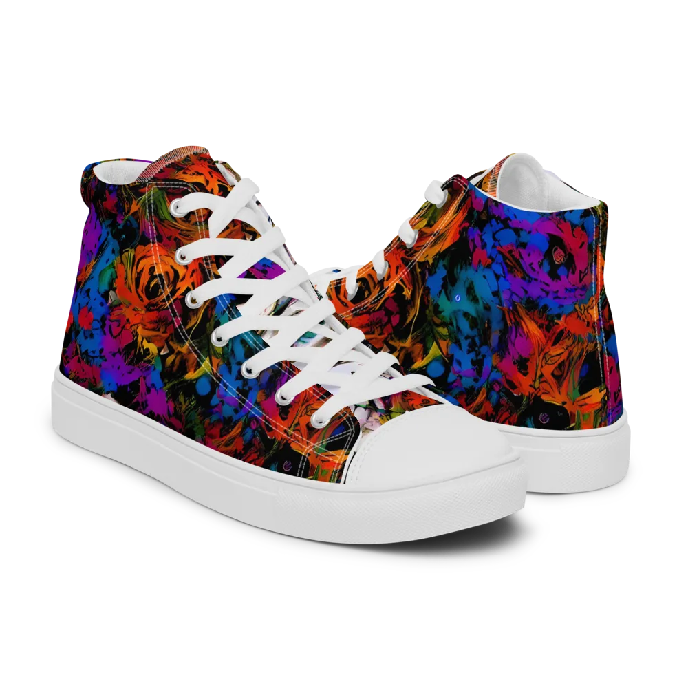 Sultry Smoke on Men's High Top Canvas Shoes — Right
