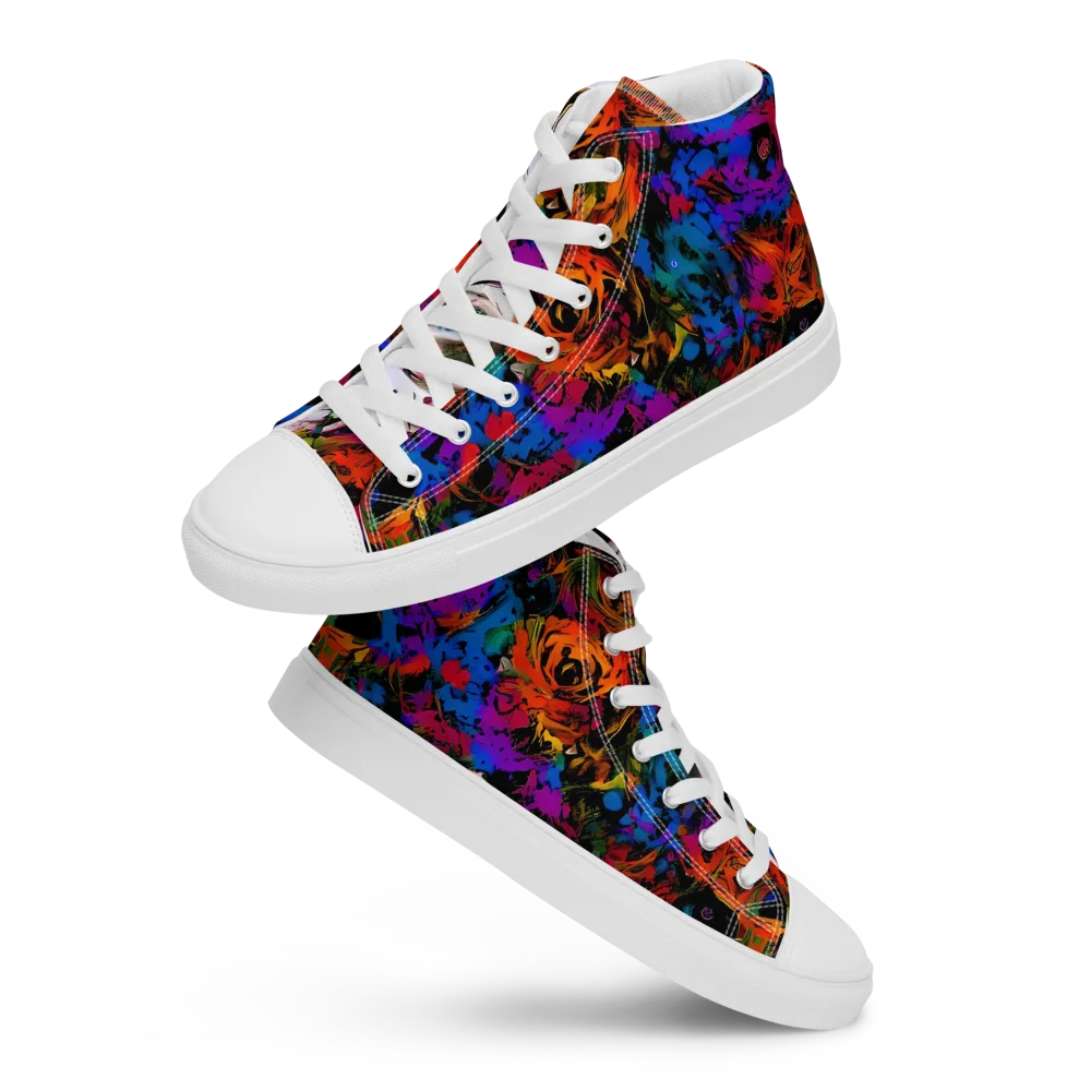 Sultry Smoke on Men's High Top Canvas Shoes — Front