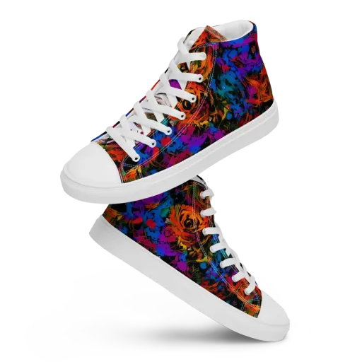 Sultry Smoke on a Men's High Top Canvas Shoes