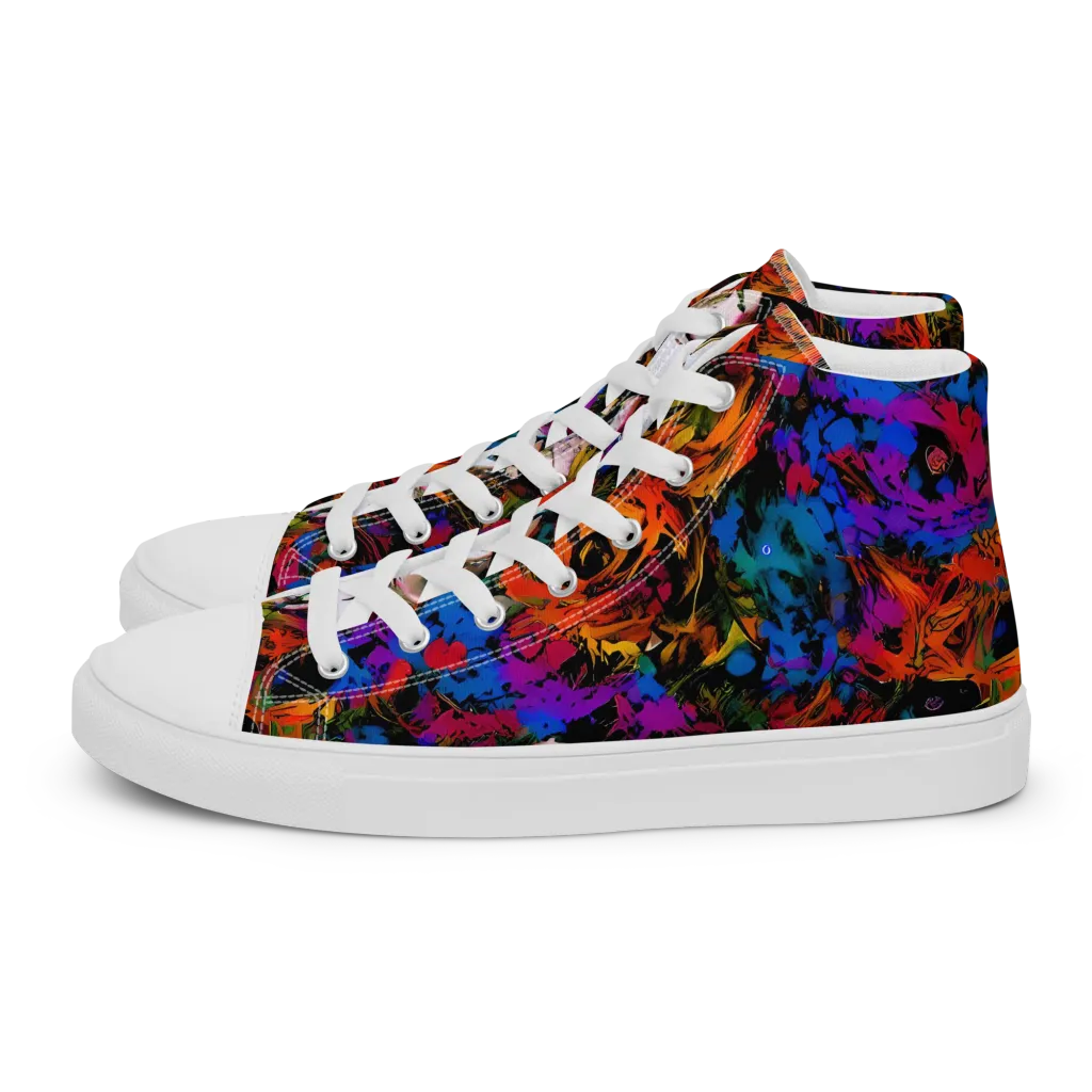 Sultry Smoke on Women's High Top Canvas Shoes — Left