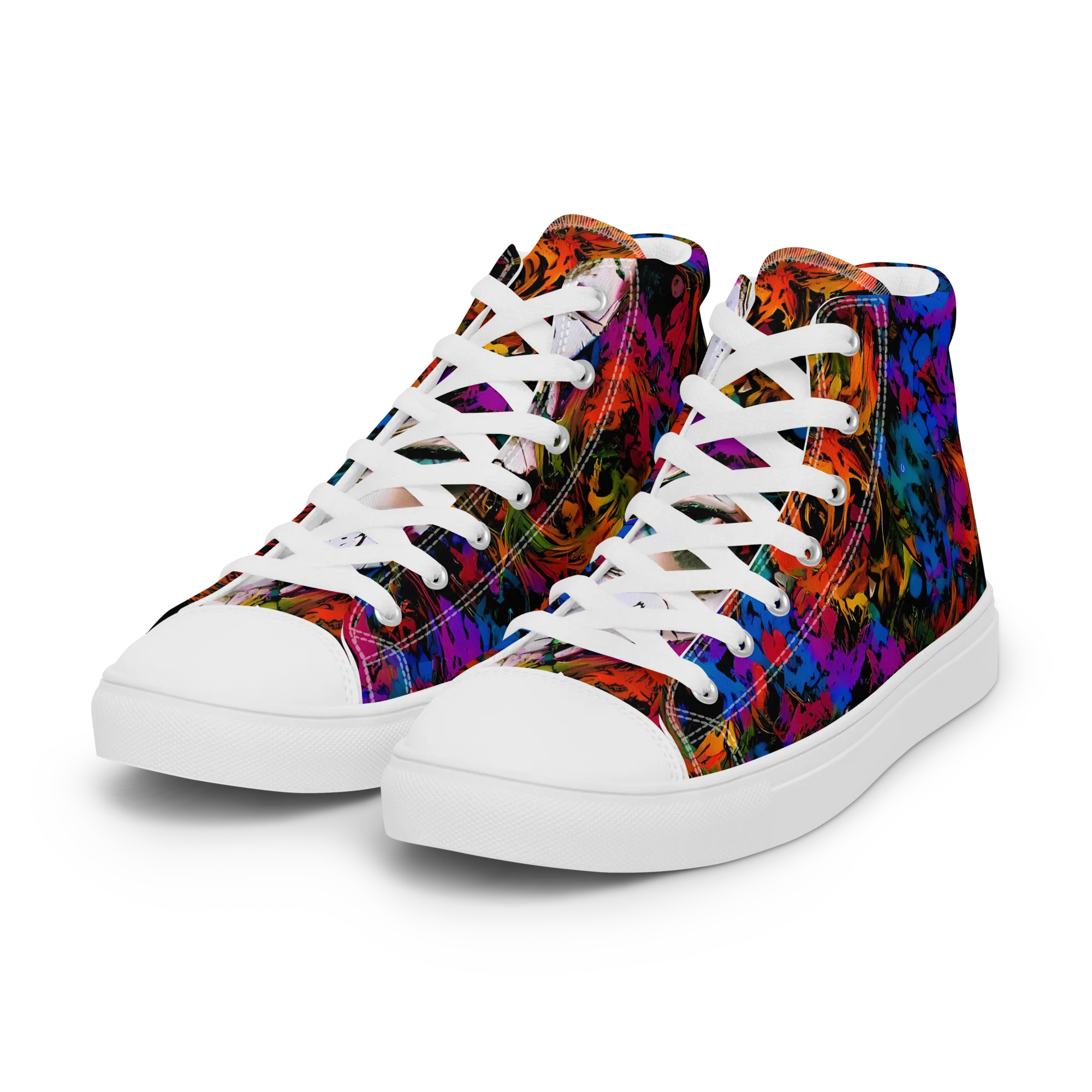 Sultry Smoke on Women's High Top Canvas Shoes — Left Front