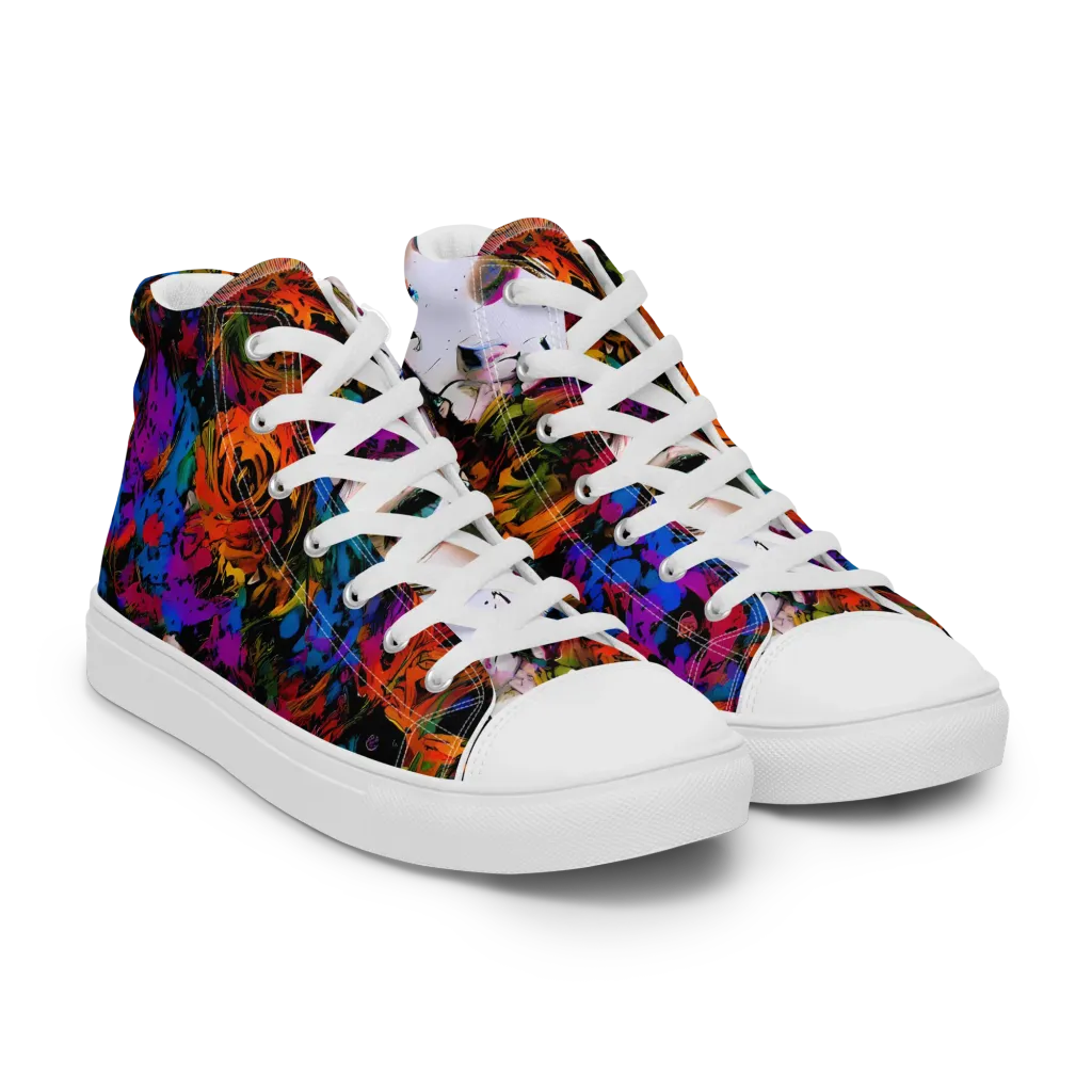 Sultry Smoke on Women's High Top Canvas Shoes — Right Front