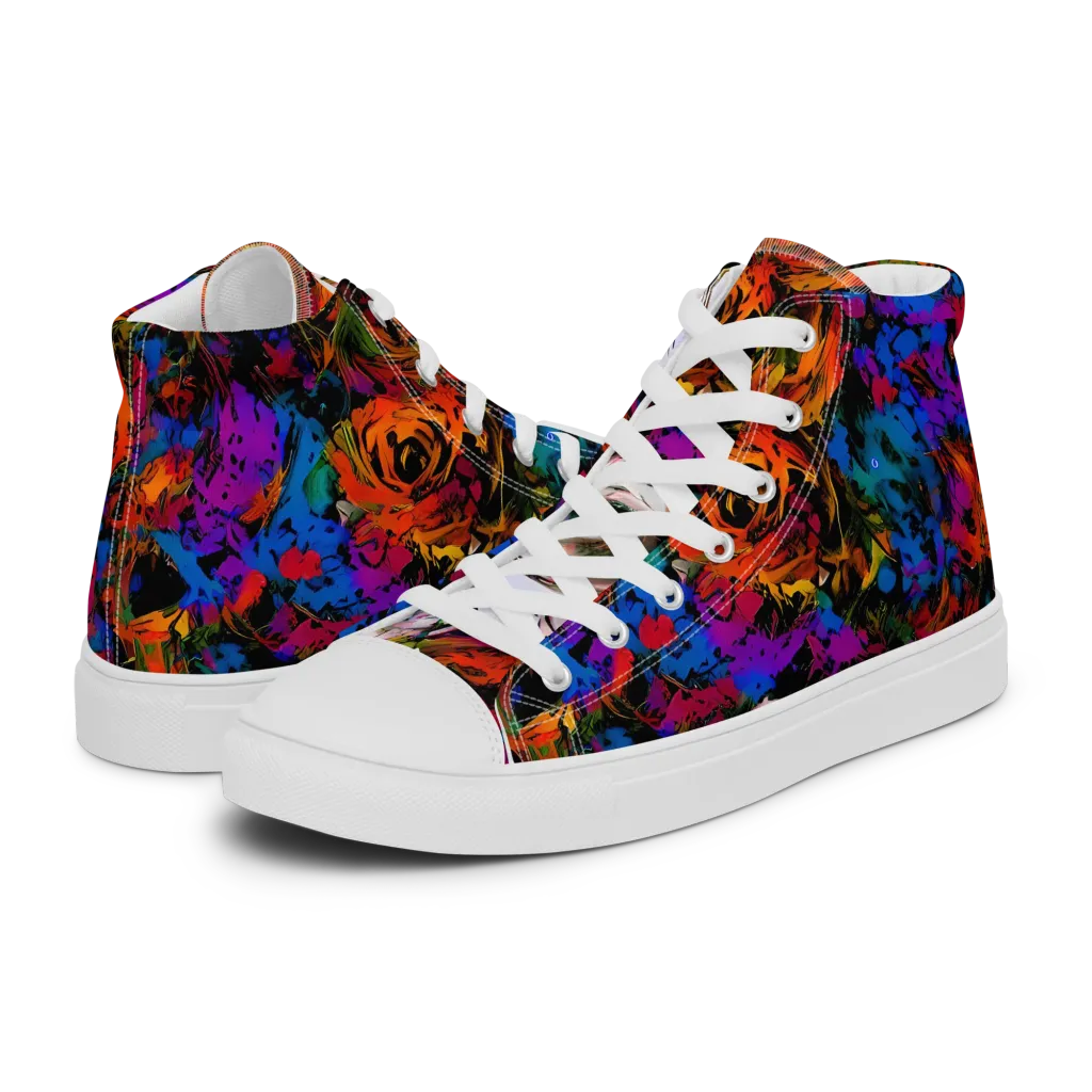 Sultry Smoke on Women's High Top Canvas Shoes — Left