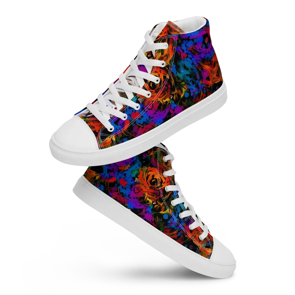 Sultry Smoke on Women's High Top Canvas Shoes — Front