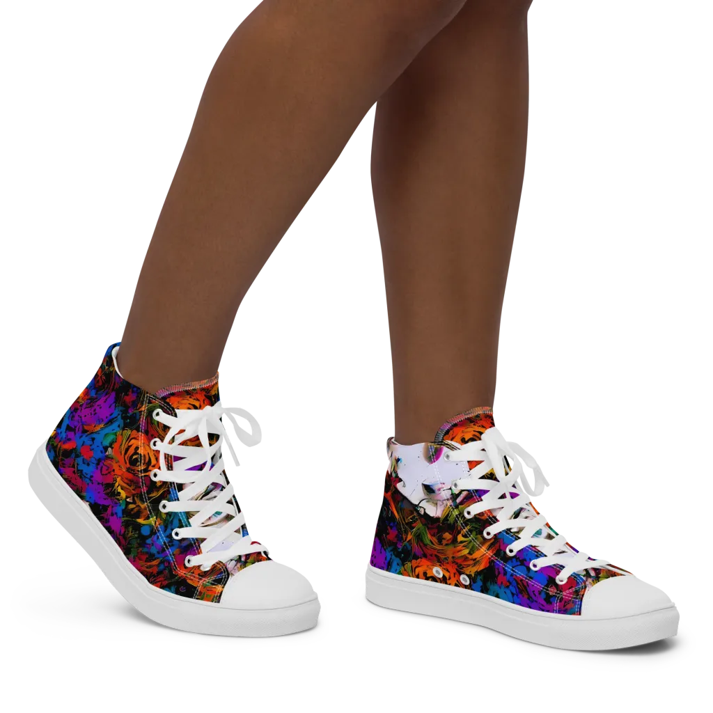 Sultry Smoke on Women's High Top Canvas Shoes — Right