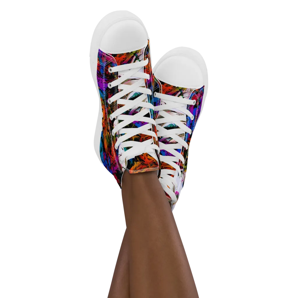Sultry Smoke on Women's High Top Canvas Shoes — Front