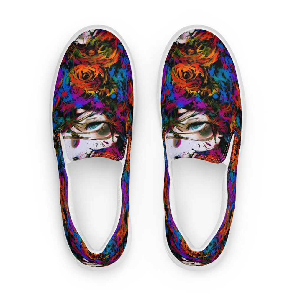 Sultry Smoke on Men's Slip-On Canvas Shoes — Front