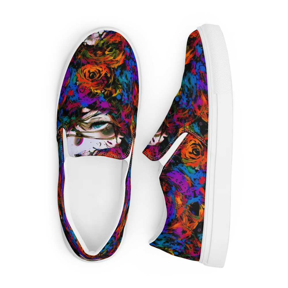 Sultry Smoke on Men's Slip-On Canvas Shoes — Front