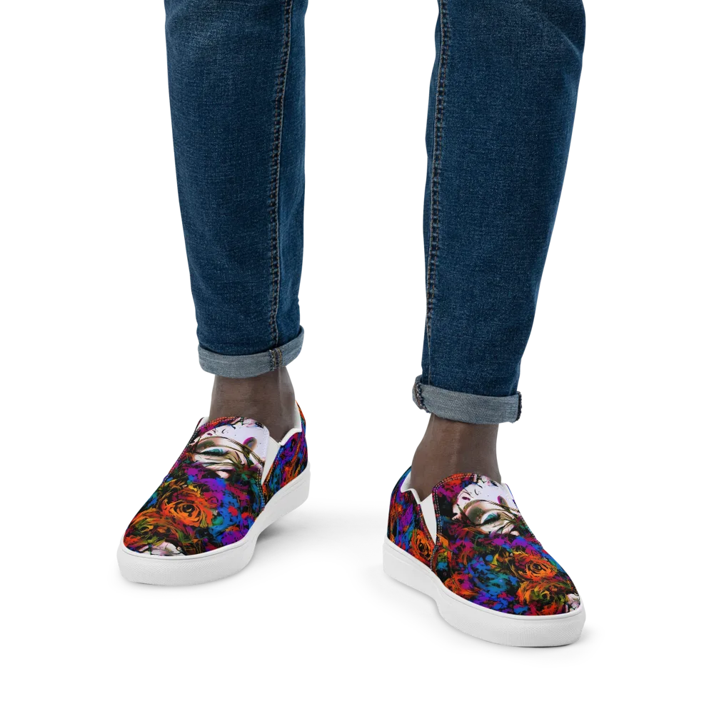 Sultry Smoke on Men's Slip-On Canvas Shoes — Front