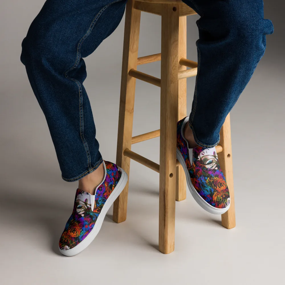 Sultry Smoke on Men's Slip-On Canvas Shoes — Front