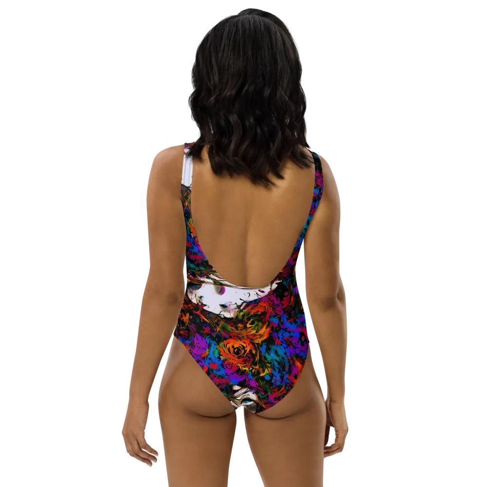 Sultry Smoke on One-Piece Swimsuit — Back