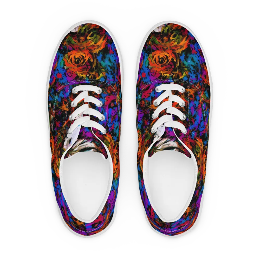 Sultry Smoke on Men's Lace-Up Canvas Shoes — Front