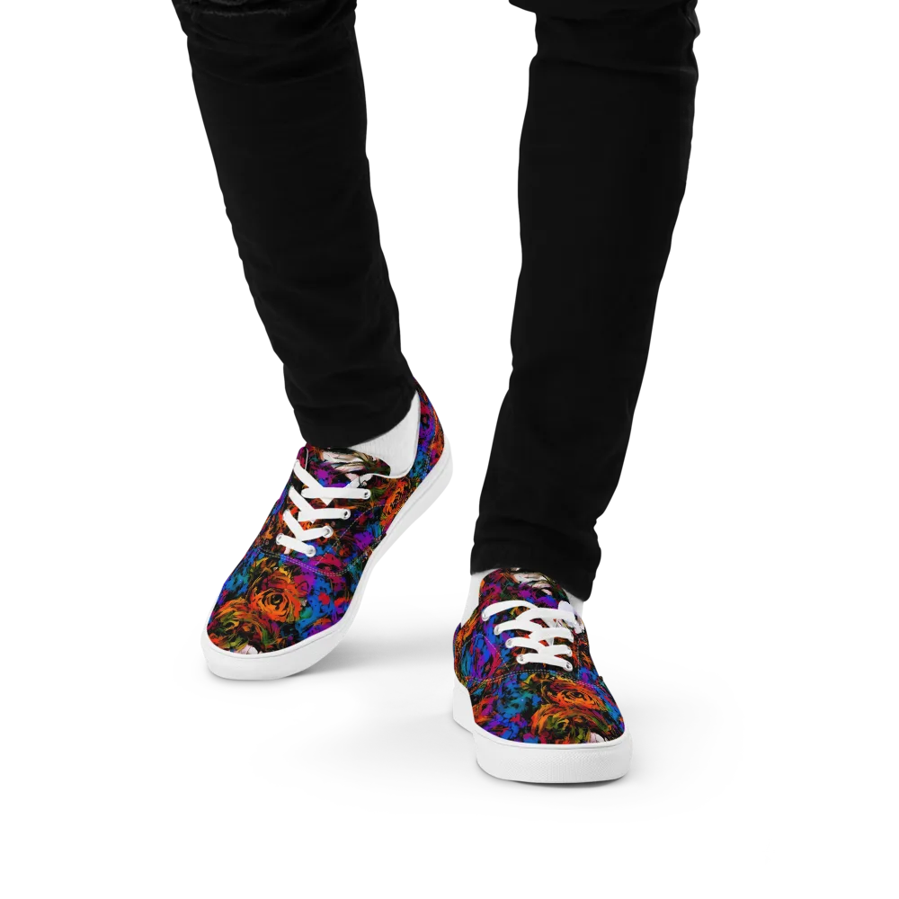 Sultry Smoke on Men's Lace-Up Canvas Shoes — Front