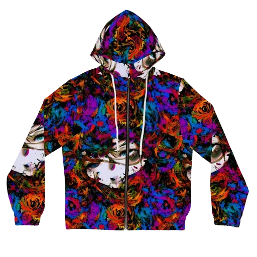 Sultry Smoke on a Women's Full-Zip Hoodie