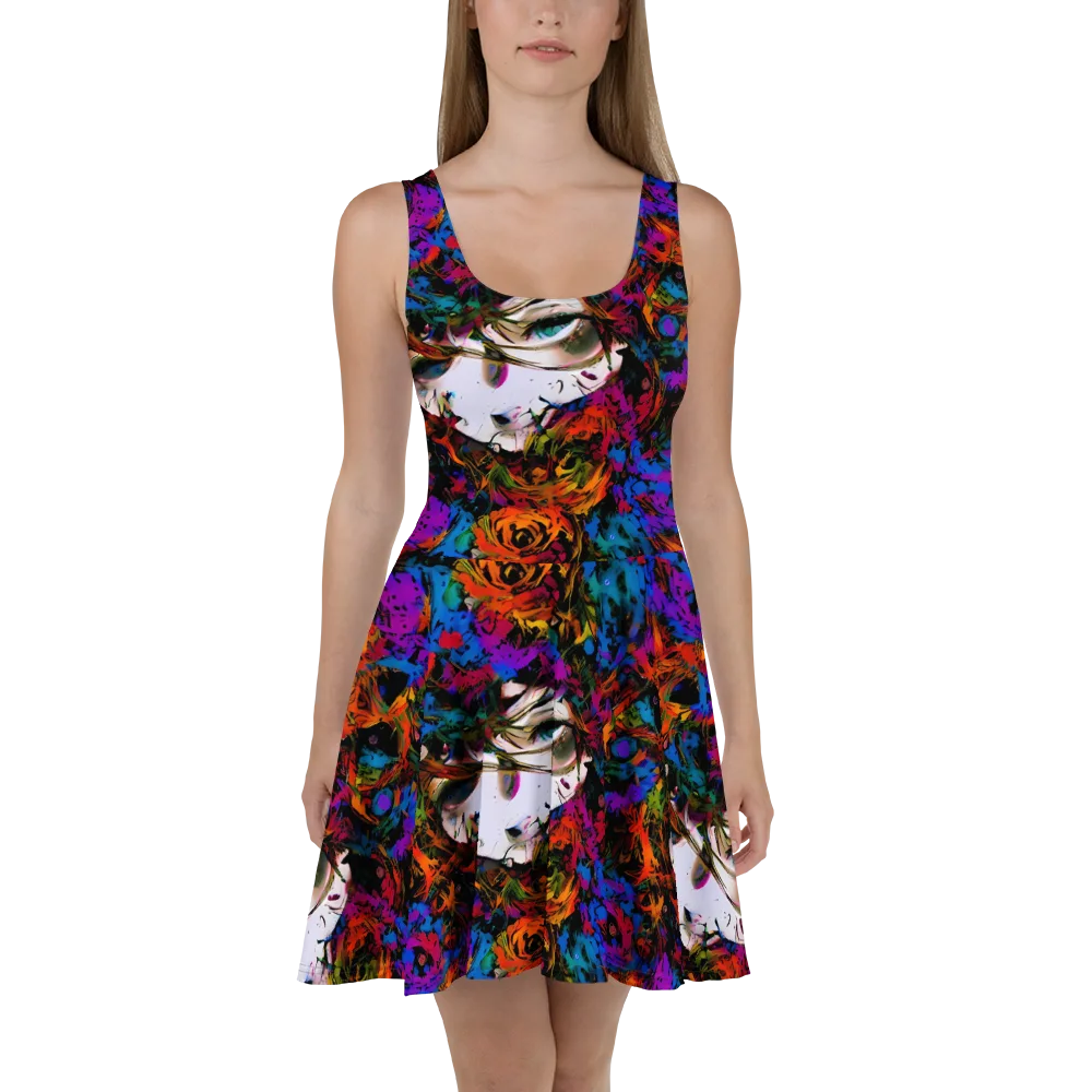 Sultry Smoke on Skater Dress — Front
