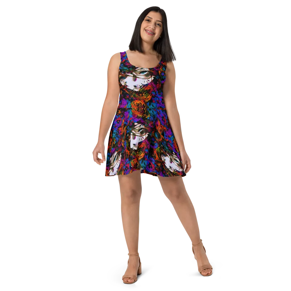 Sultry Smoke on Skater Dress — Front