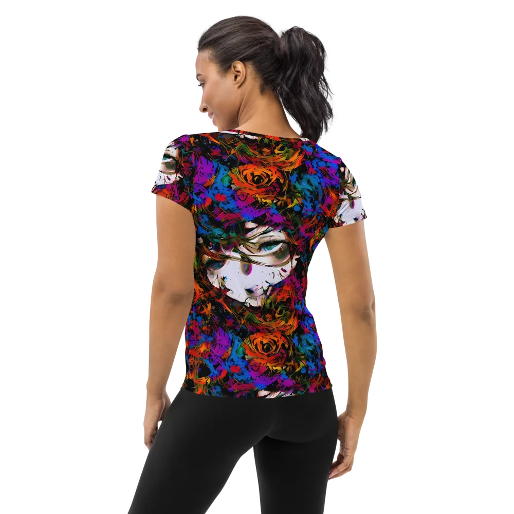 Sultry Smoke on Women's Athletic T-Shirt — Back