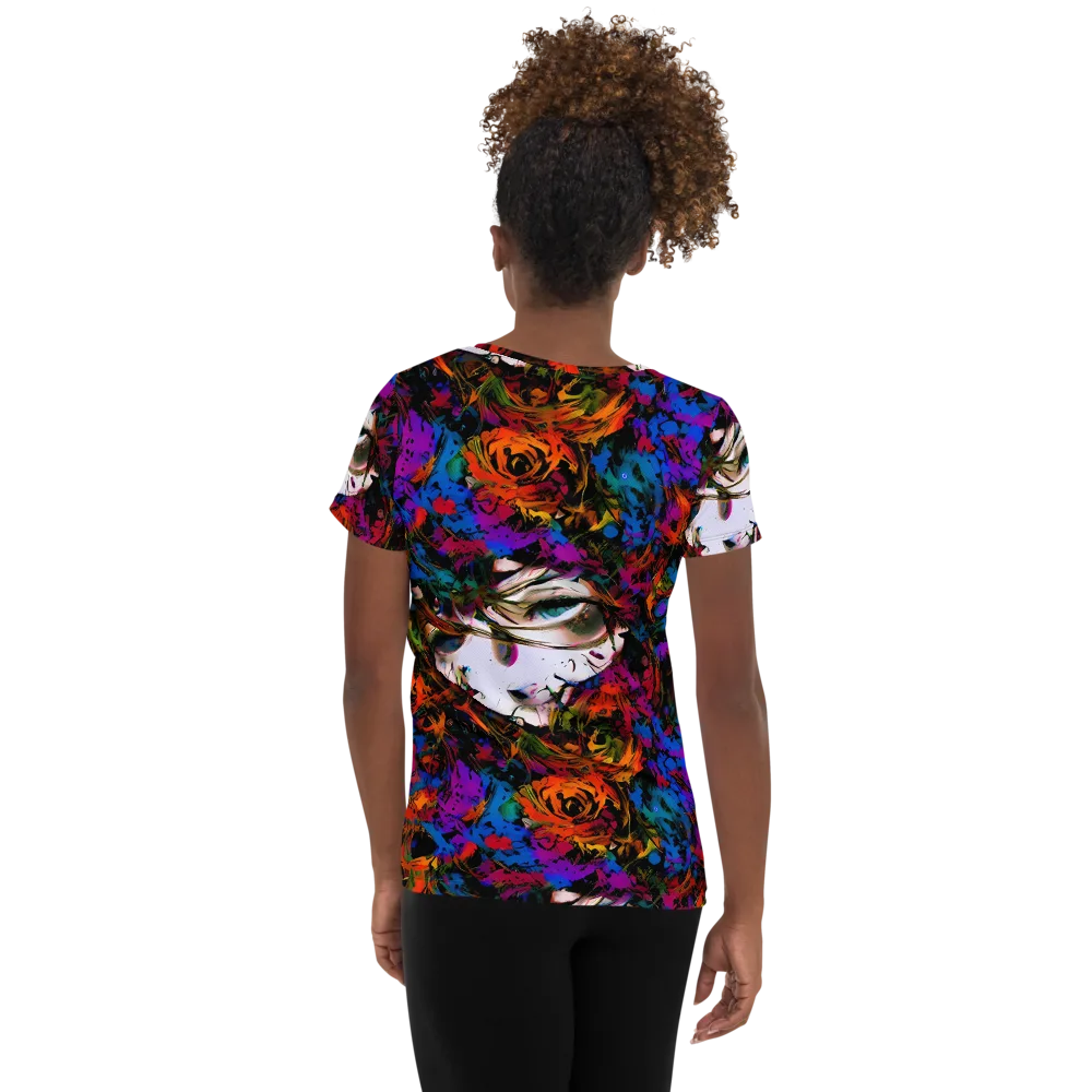 Sultry Smoke on Women's Athletic T-Shirt — Back