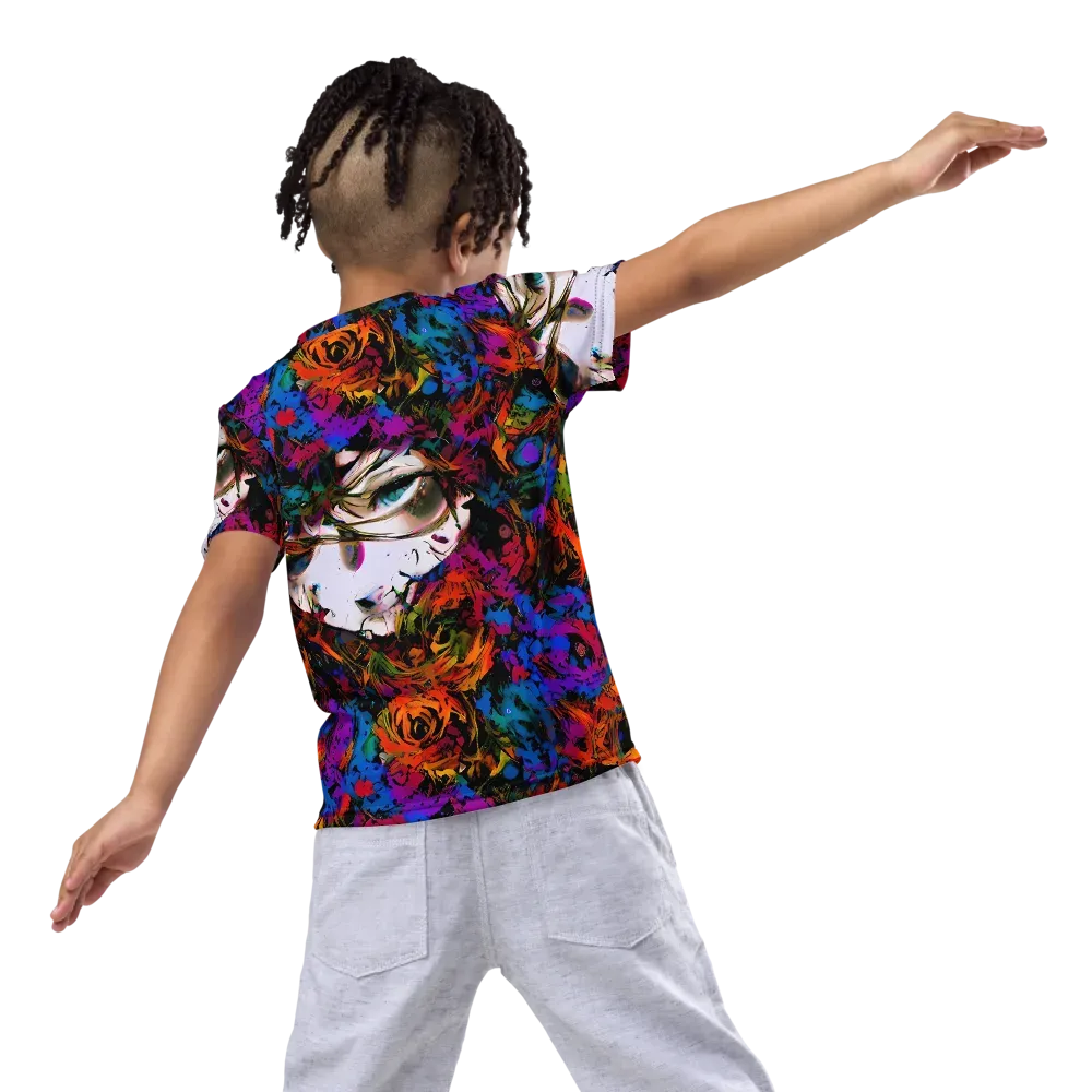 Sultry Smoke on Kids Crew Neck T-Shirt — Back