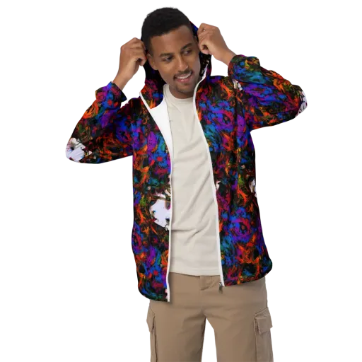 Sultry Smoke on a Men's Windbreaker