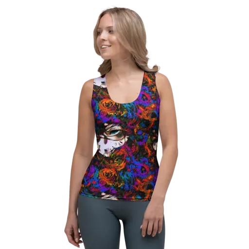 Sultry Smoke on a Women's Tank Top