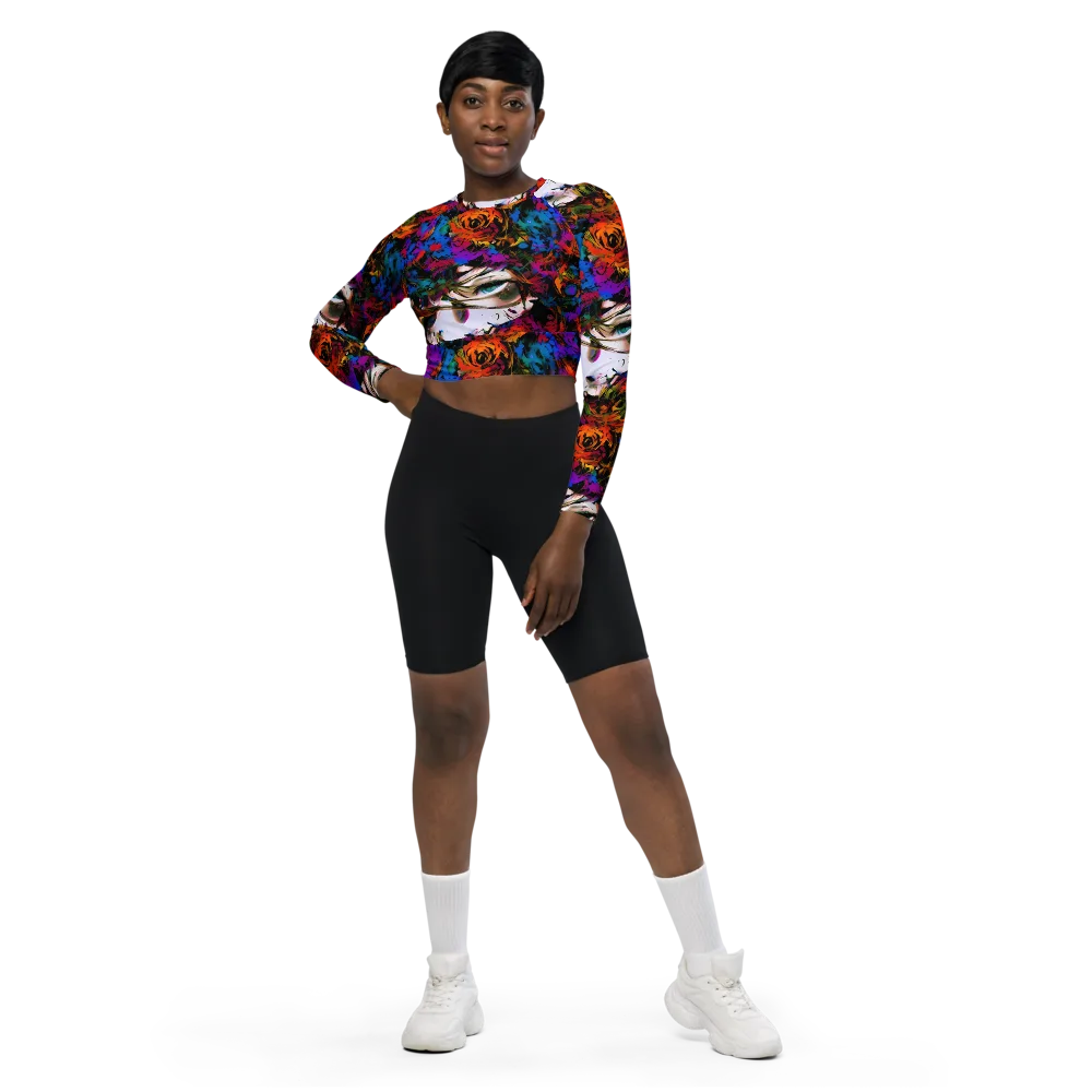 Sultry Smoke on Long Sleeve Crop Top — Front