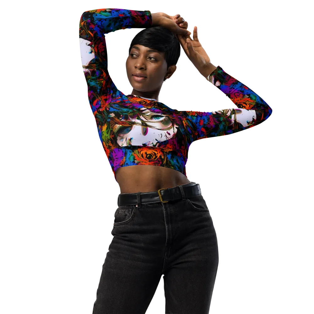 Sultry Smoke on Long Sleeve Crop Top — Front