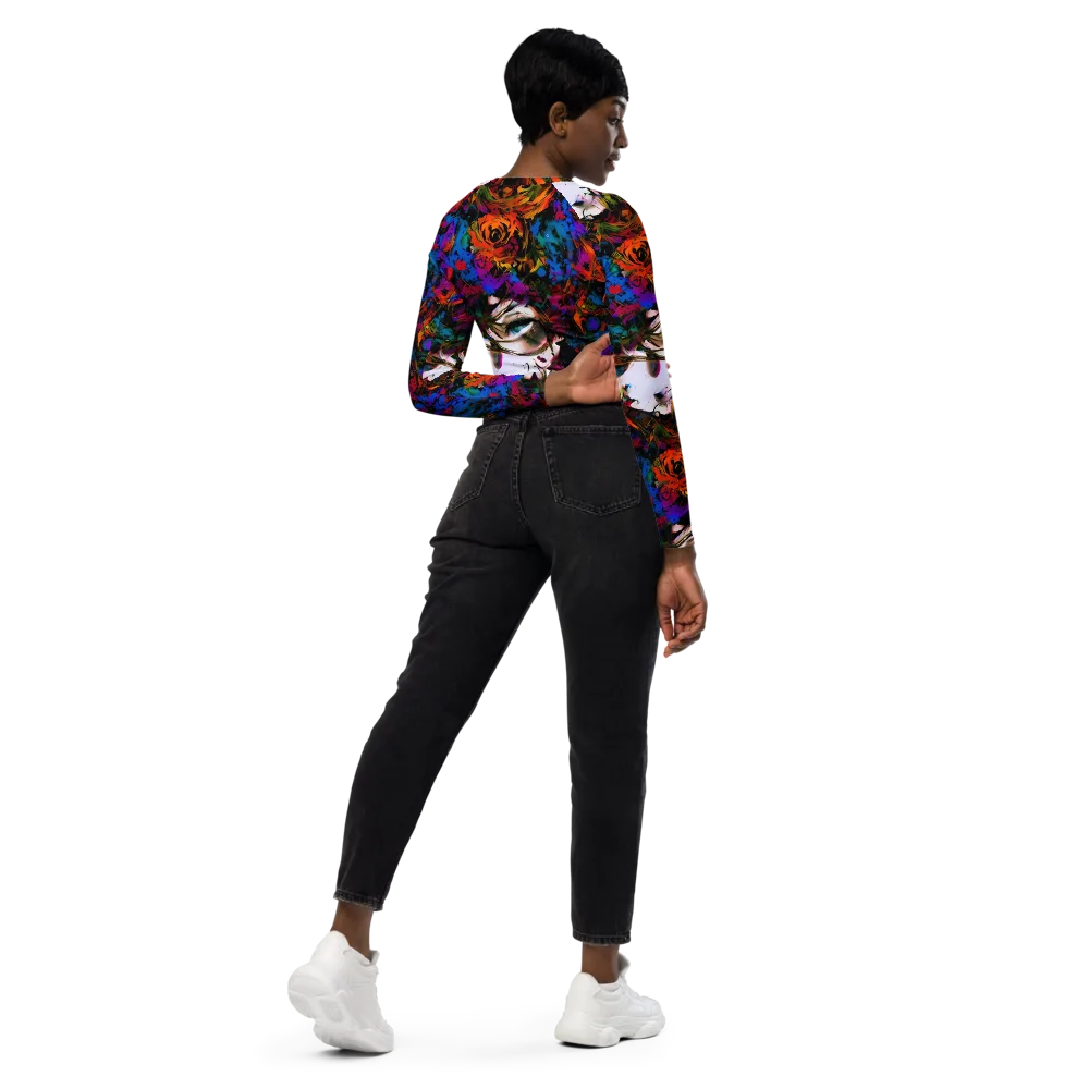 Sultry Smoke on Long Sleeve Crop Top — Right Back