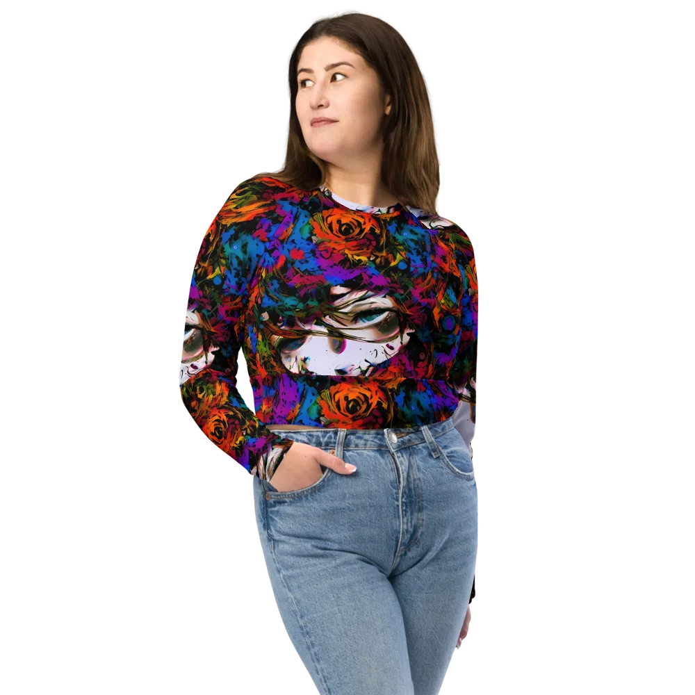 Sultry Smoke on Long Sleeve Crop Top — Front