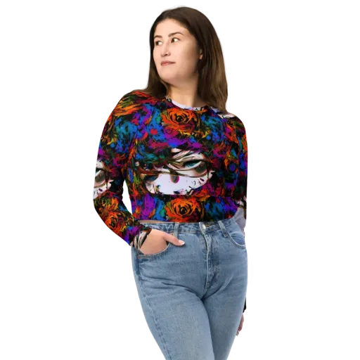 Sultry Smoke on a Long Sleeve Crop Top