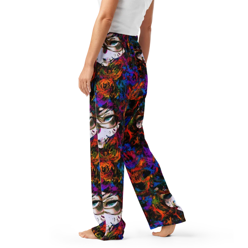 Sultry Smoke on Women's Pajama Pants — Left