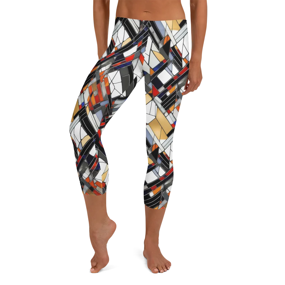 Stained Geometry on Capri Leggings — Front
