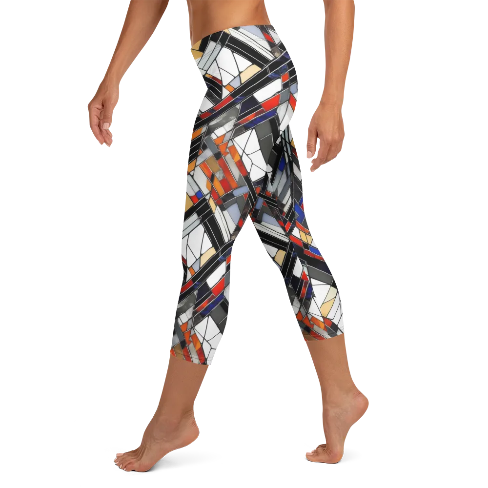 Stained Geometry on Capri Leggings — Left